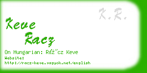 keve racz business card